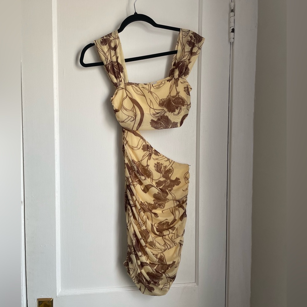 Zara Dress in Brown and Cream